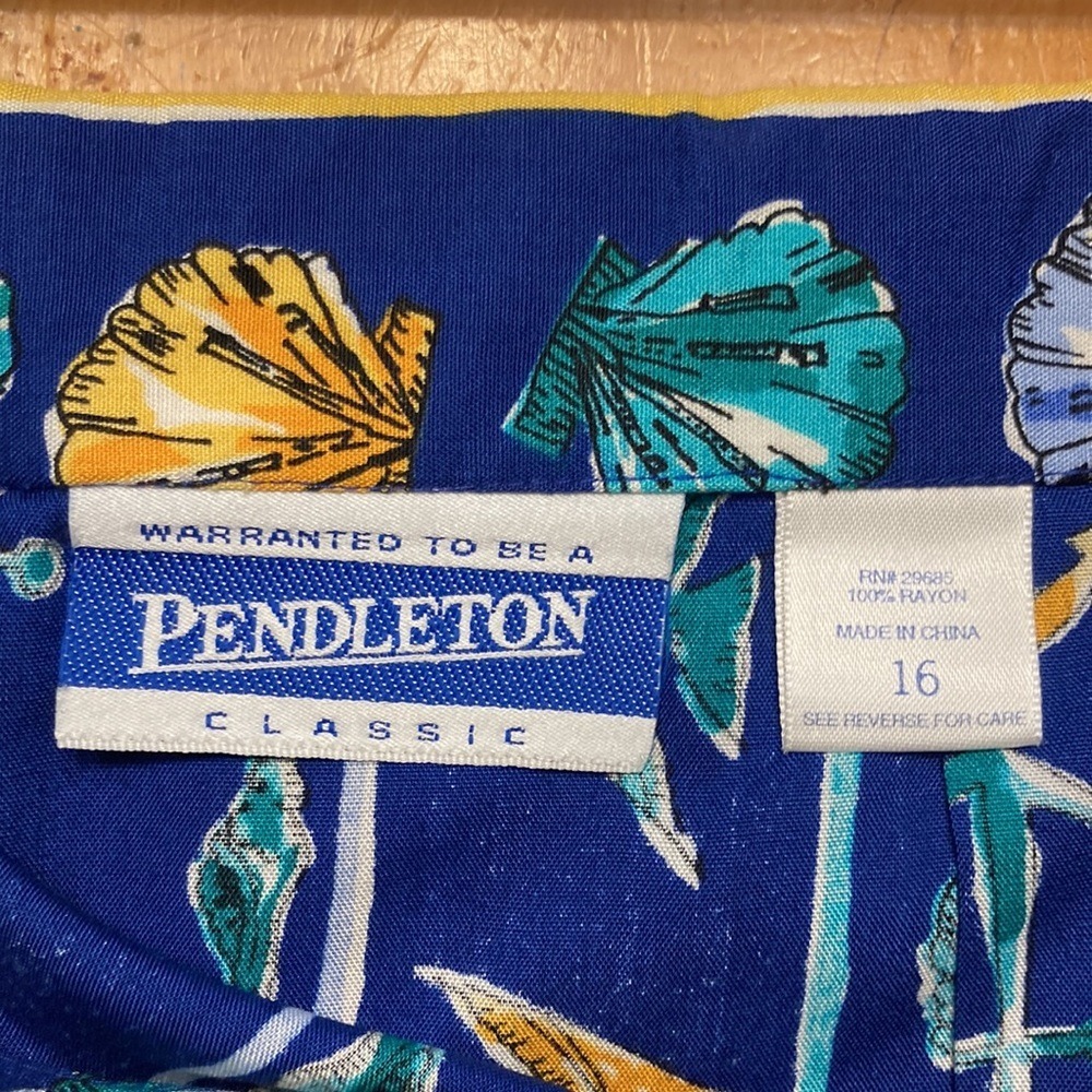 Pendleton Vintage Nautical Novelty Print Rayon Pleated Midi Skirt Grandmacore 16 - Picture 3 of 8